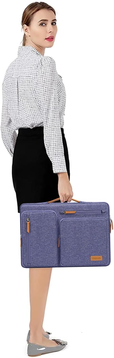 MOSISO 360 Protective Laptop Case 14 inch, 14 inch Laptop Sleeve Compatible with HP Lenovo Dell ASUS Acer, HP, Dell Latitude, Lenovo, Side Open Carrying Case with 4 Zipper Pockets&Handle,Purple Orchid