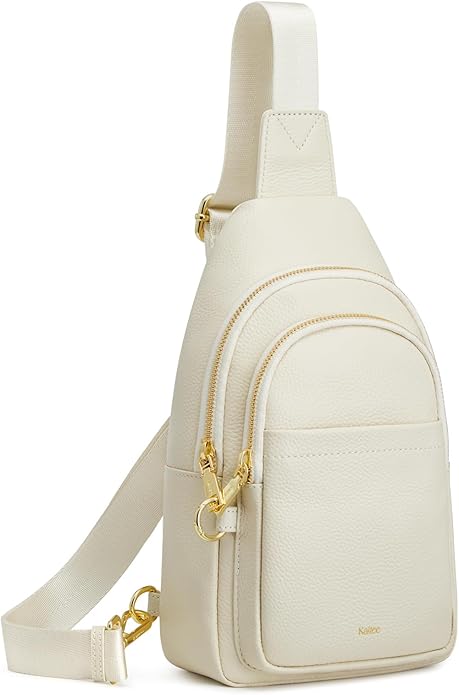 Kattee Sling Bag for Women, Leather Fanny Packs Crossbody Purse, Small Chest Bag for Travel with RFID Blocking