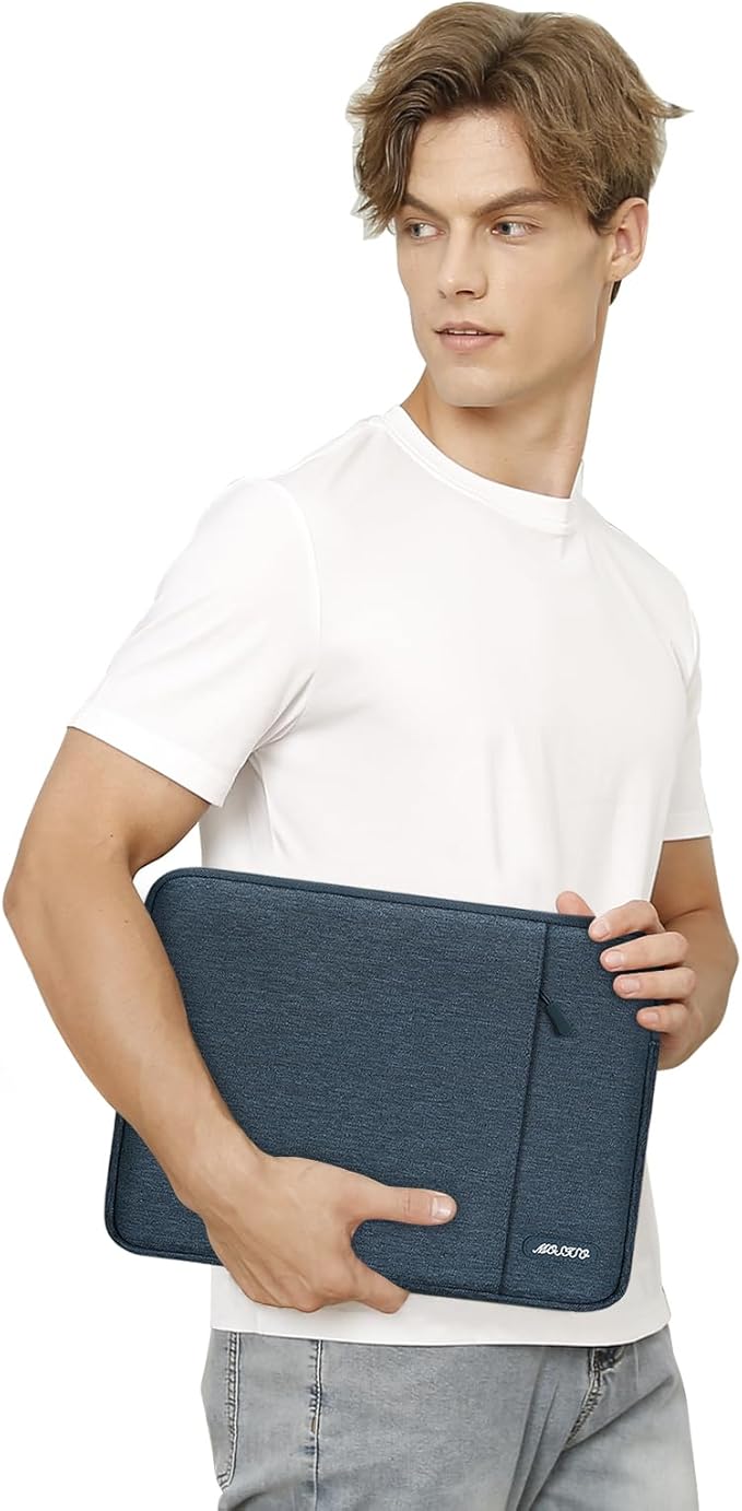 MOSISO Laptop Case 13 inch, Laptop Sleeve Compatible with MacBook Neo/Air/Pro 13 inch with A18/M5/M4/M3/M2/M1 Chip 2026-2016, Polyester Vertical Computer Sleeve Bag with Pocket, Haze Blue