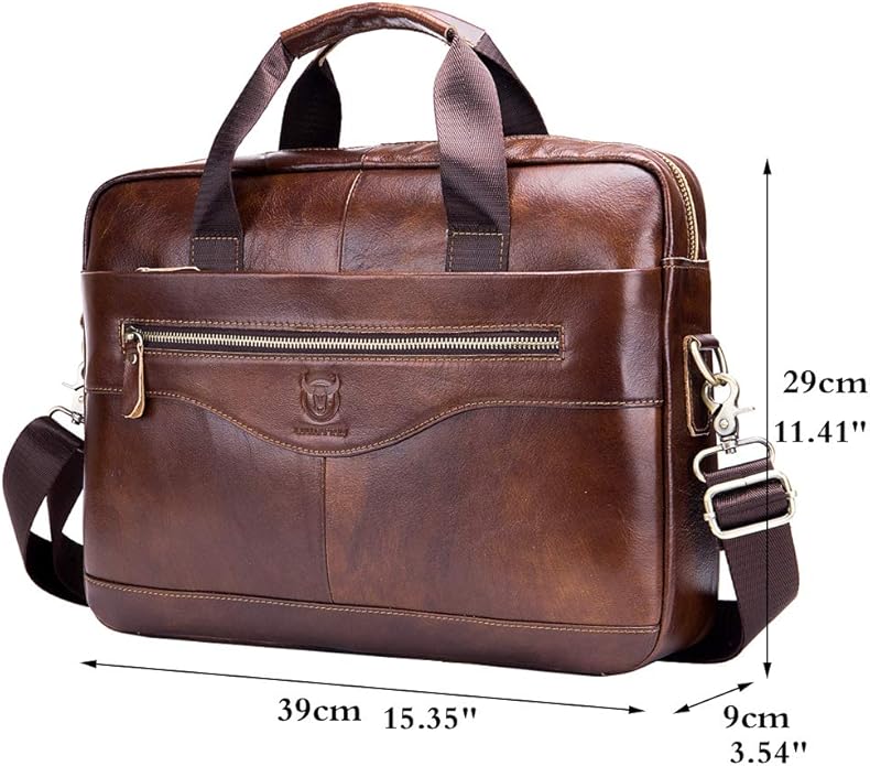 Hebetag Small Leather Sling Shoulder Bag Messenger Pack for Men Women Outdoor Travel Business