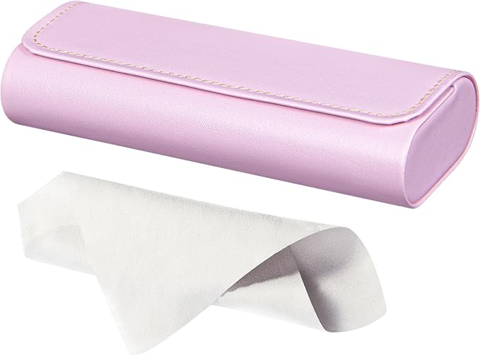 RayLove Glasses Case Hard Shell, Travel Sunglasses Case, Leather Hard Eyeglass Case for Women, Reading Glasses Case for Men