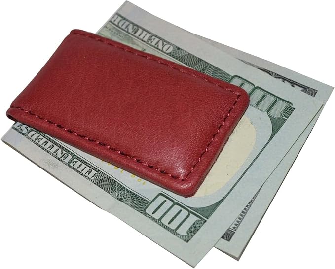 LB LEATHERBOSS Men's New Leather Strong Magnetic Money Clip