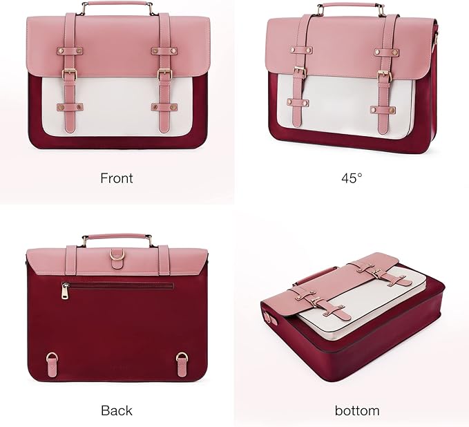 ECOSUSI Laptop Bag for Women Vegan Leather Messenger Bag Fashion Briefcase Computer Satchel Bag