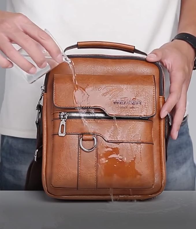 Zipper Buckle Leather Messenger Bag Crossbody Shoulder Bag Vintage Handle Bags | Zipper, Buckle, Leather, Vintage