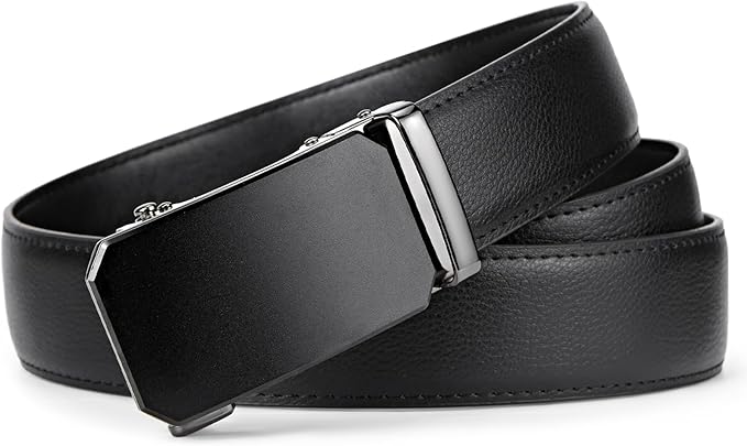 BOSTANTEN Mens Belt Leather Ratchet Belt For Men Dress and Casual with Adjustable Buckle, Trim to Fit