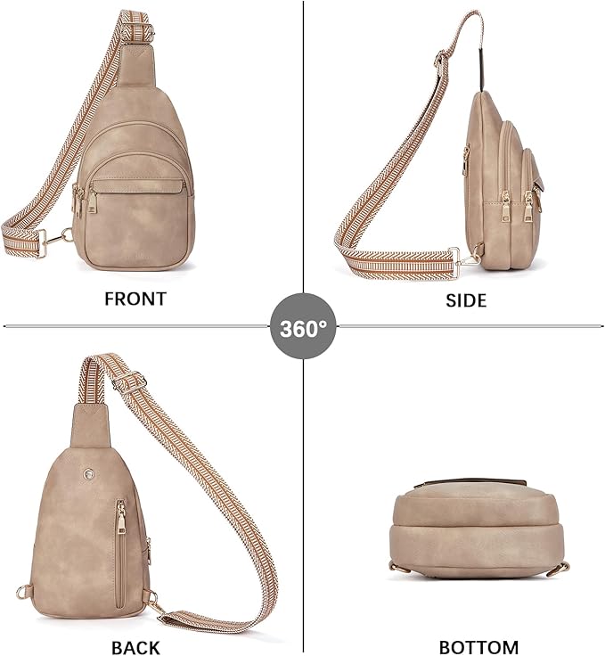 BOSTANTEN Small Sling Bag for Women Leather Crossbody Bags Fanny Pack Chest Bag for Travel