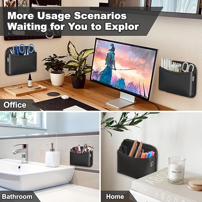 2Pcs Car Side Pocket Organizer, Strap Mini Storage Bag for Cell Phone, Wallet, Key, Glasses, Multifunctional Car Organizer Accessories for Car Seat, Door, Window, Console, 7 * 4.3 * 2.2inch