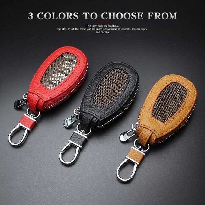 Universal Premium Car Key Fob Case Genuine Leather Car Smart Key fob Holder for Remote Key Fob