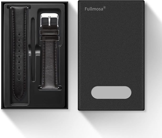 Fullmosa Watch Band, Quick Release Leather Watch Strap for Men Women, Replacement Bands Width 12mm 14mm 16mm 18mm 19mm 20mm 21mm 22mm 24mm