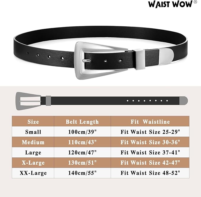 Women's Leather Belts for Jeans Pants Fashion Leather Waist Belt Ladies Dress Belts with Gold/Silver Buckle