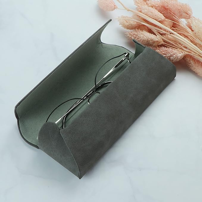 LifeArt Eyeglass Case Hard Shell, Portable Sunglass Case for Women and Men, fashionable PU Leather Eyeglass Case, Lightweight