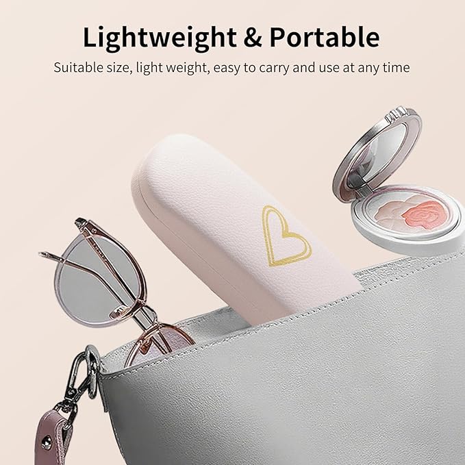 Glasses Case Hard Shell, Leather Protective Case for Sunglasses with Cleaning Cloth, Cute Eyeglass Cases for Women