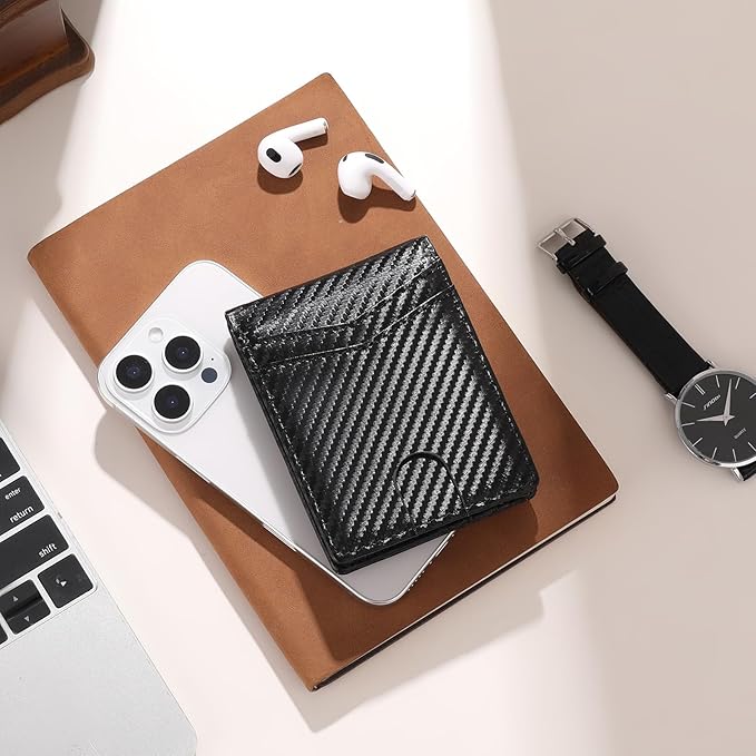 Leather Wallet for Men RFID Blocking Bifold Minimalist Pocket Men Wallet With 2 ID Window