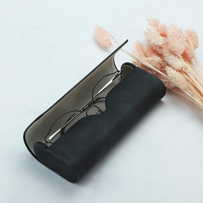 LifeArt Eyeglass Case Hard Shell, Portable Sunglass Case for Women and Men, fashionable PU Leather Eyeglass Case, Lightweight