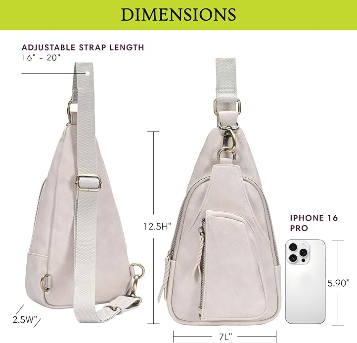 MMS Brands Antik Kraft Tasha Crossbody Sling | Vegan Leather Crossbody Bag for Women with 16-20" Strap | Sling Bags for Women