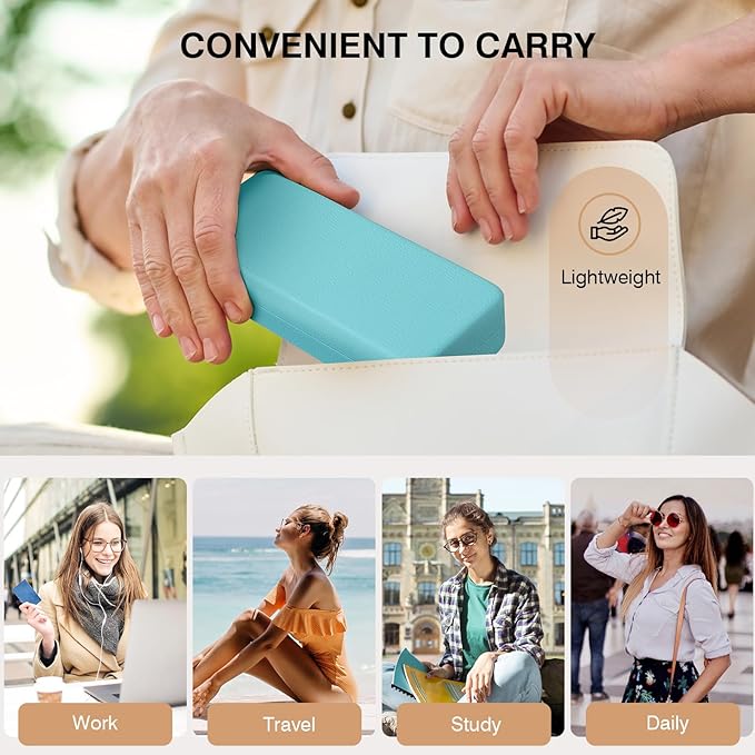 Marvolia Glasses Case Hard Shell Square Large Eyeglasses Case PU Leather Protective Case for Sunglasses Eyeglasses