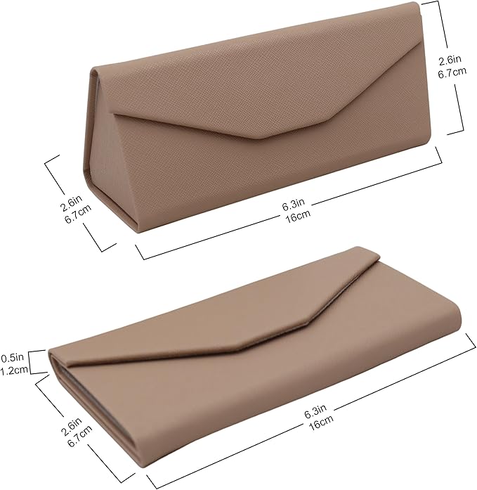 Real Sic Glasses Case for Men and Women - Magnetic Folding Hard Shell Sunglass Holder - Inspired by Solid Color