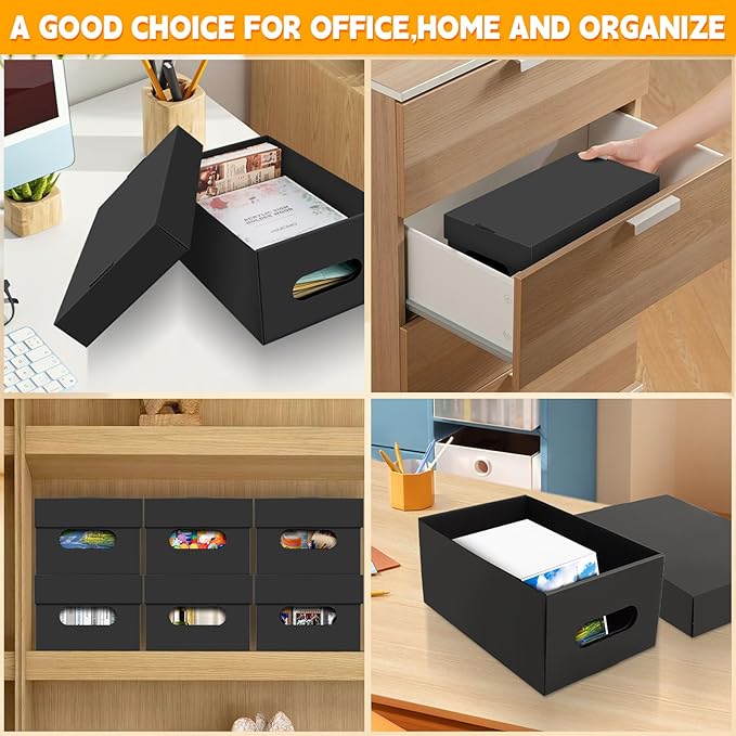 10PCS Photo Storage Box for 4"x6" Photos,10.83“ x 6.89“ x 4.7“ Picture Box Store and Protect Pictures,Documents Black