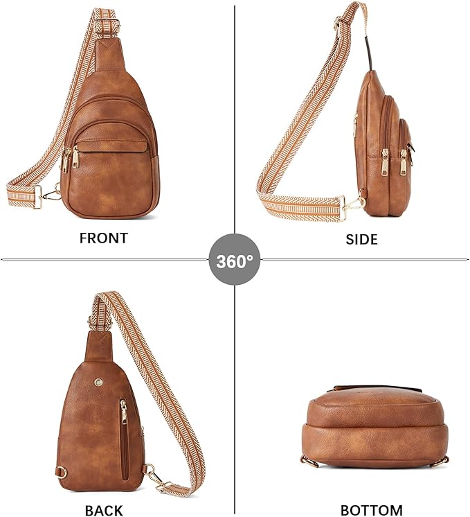 BOSTANTEN Small Sling Bag for Women Leather Crossbody Bags Fanny Pack Chest Bag for Travel