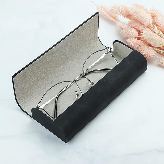 LifeArt Eyeglass Case Hard Shell, Portable Sunglass Case for Women and Men, fashionable PU Leather Eyeglass Case, Lightweight