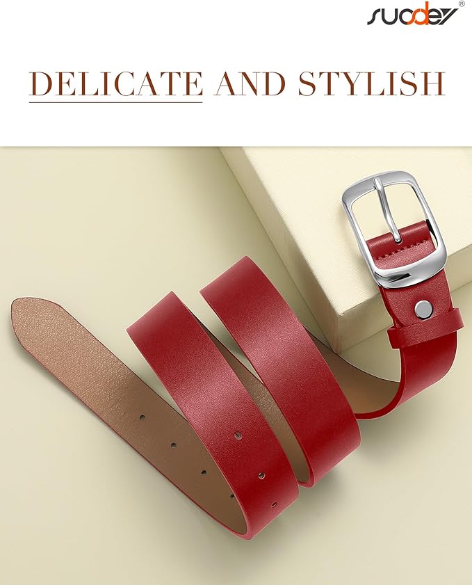 SUOSDEY Women Belts For Jeans Dresses Pants Ladies Leather Waist Belt with Elegant Buckle, Width 1.3"