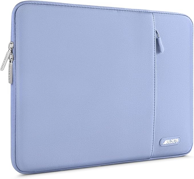 MOSISO Laptop Case 16 inch, 15-15.6 inch Laptop Sleeve Compatible with MacBook Pro 16 M5 M4 M3 M2 M1, HP Acer Dell Lenovo ASUS, Polyester Vertical Computer Sleeve Bag with Pocket, Pastel Blue