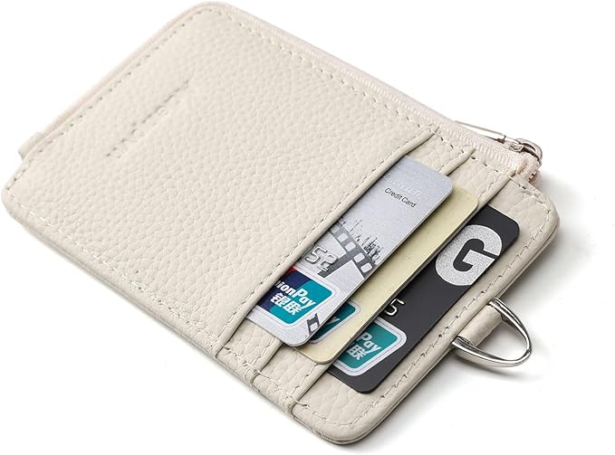 Badge Holder-Genuine Leather ID Badge Holder with Zipper Pocket and Nylon Lanyard – Perfect for Badges, Cards, and More