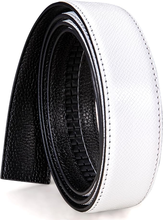 Dubulle Designer Mens Belts, Sliding Automatic Buckle Ratchet Dress Belt TOP Genuine Leather Strap Gifts