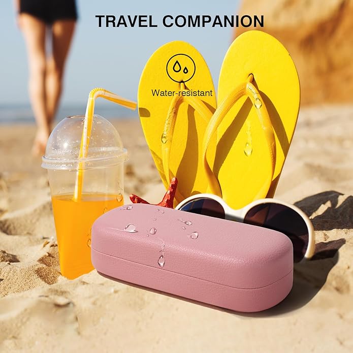 Marvolia Glasses Case Large Hard Shell Eyeglasses Case PU Leather Protective Case for Sunglasses Eyeglasses