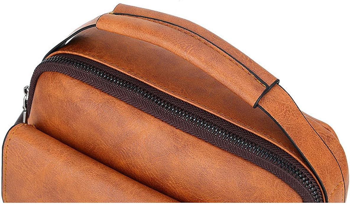 Small Crossbody Bag, Mens Shoulder Bag, Vintage leather Bag Office Business for Men, Handbag Purse Zipper