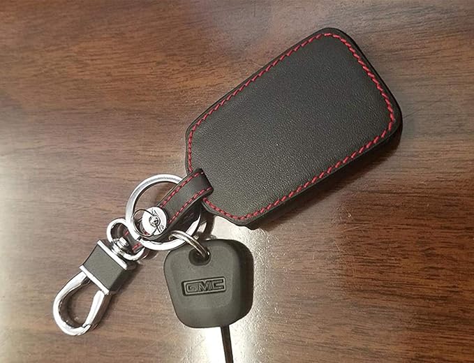 KAWIHEN Leather Smart Remote Key Fob Case Holder Cover Compatible with Chevrolet Colorado Silverado 1500 2500 3500 HD GMC Canyon Sierra 1500 2500 3500 HD