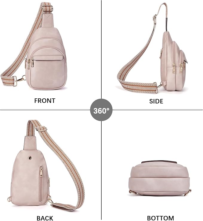 BOSTANTEN Small Sling Bag for Women Leather Crossbody Bags Fanny Pack Chest Bag for Travel