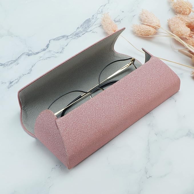 LifeArt Eyeglass Case Hard Shell, Portable Sunglass Case for Women and Men, fashionable PU Leather Eyeglass Case, Lightweight