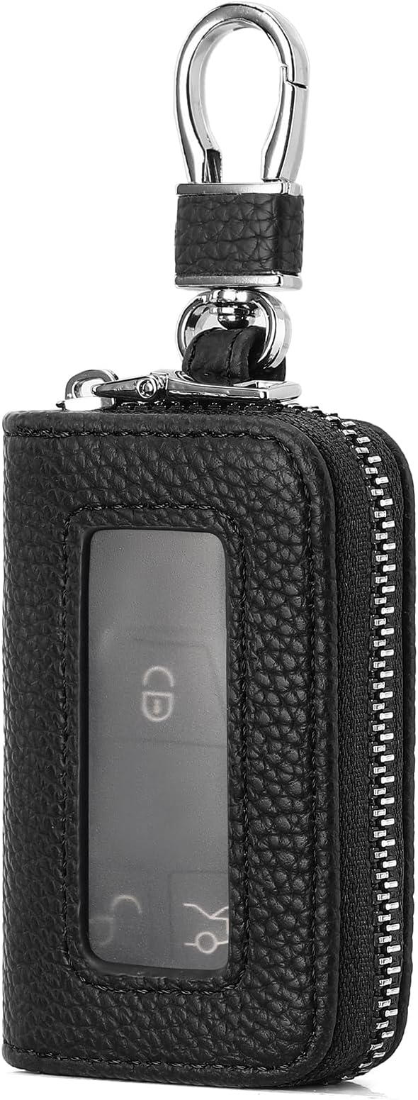 SENDEFN Universal Car Key Fob Case Leather Smart Remote Keychain Protector Holder