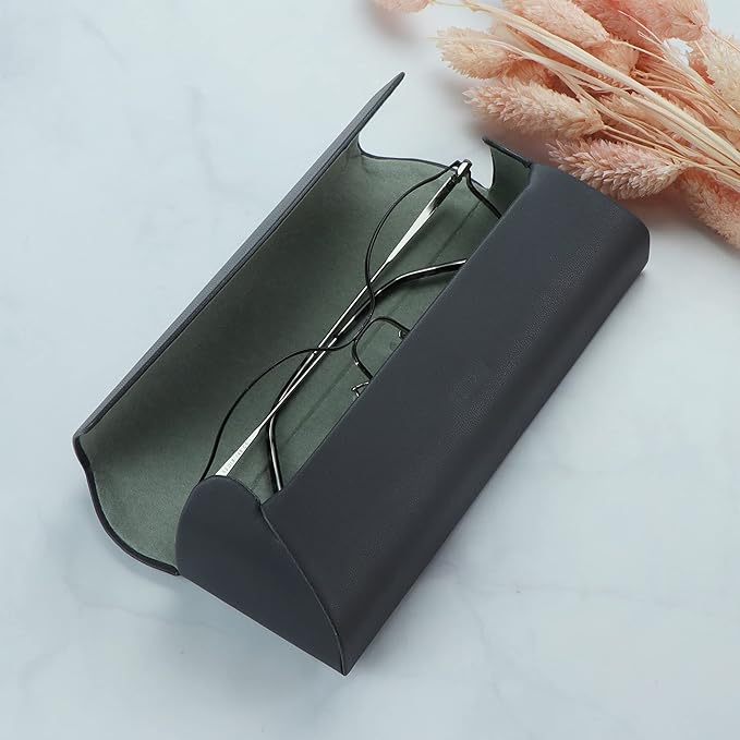LifeArt Eyeglass Case Hard Shell, Portable Sunglass Case for Women and Men, fashionable PU Leather Eyeglass Case, Lightweight