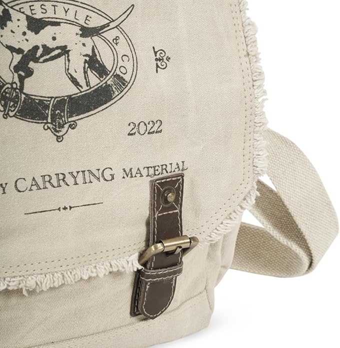 Roven - Vintage Canvas Leather Messenger Bag for Men & Women