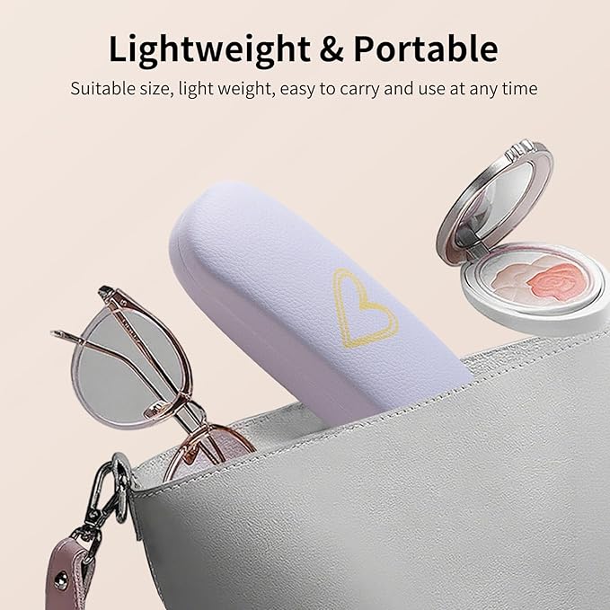 Glasses Case Hard Shell, Leather Protective Case for Sunglasses with Cleaning Cloth, Cute Eyeglass Cases for Women
