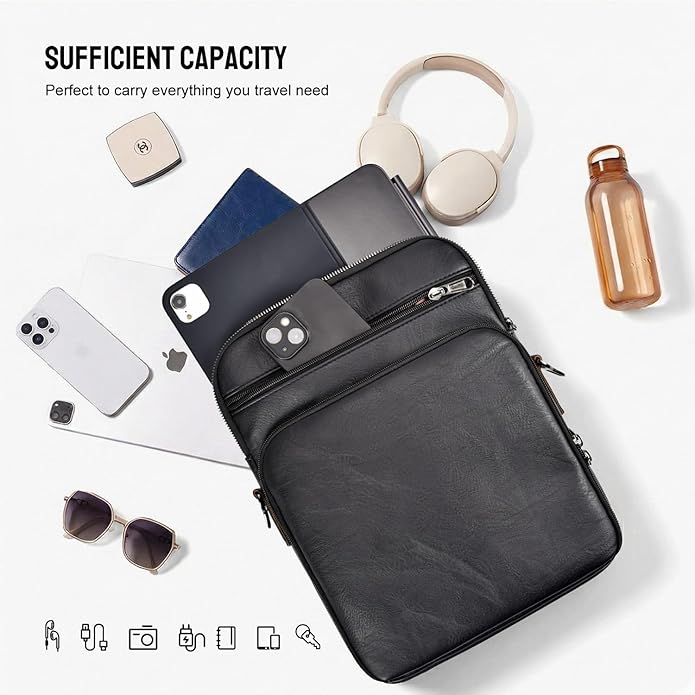 Crossbody Bags for Women and Men, Medium Leather Ladies Shoulder Cross body Bag Sling Travel Purses Handbags