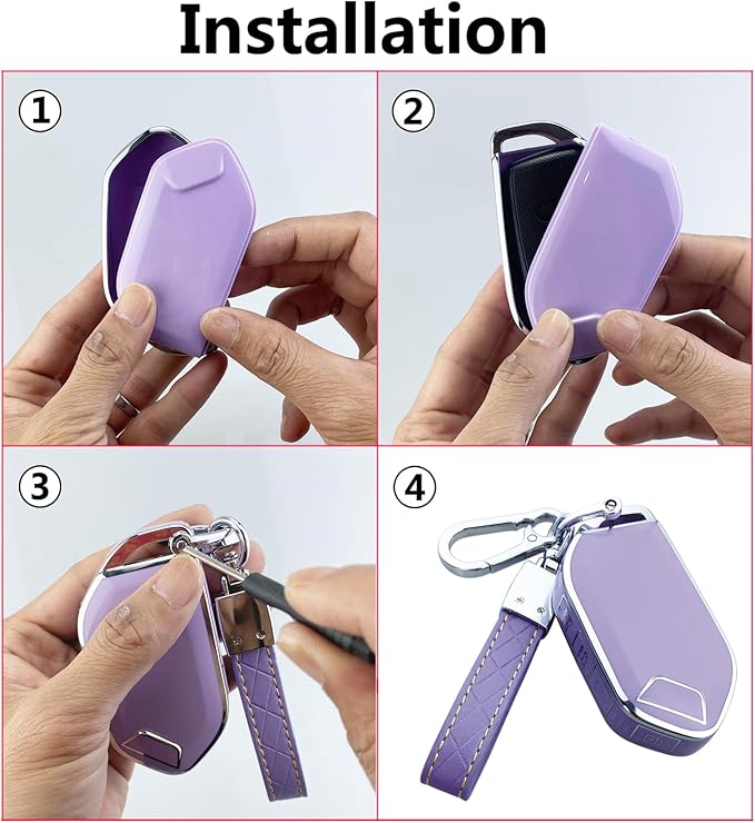 Key Fob Cover Case Compatible with Kia Telluride 2023 2024 2025 EV5 Car Interior Accessories Shell Holder Protector (Purple)