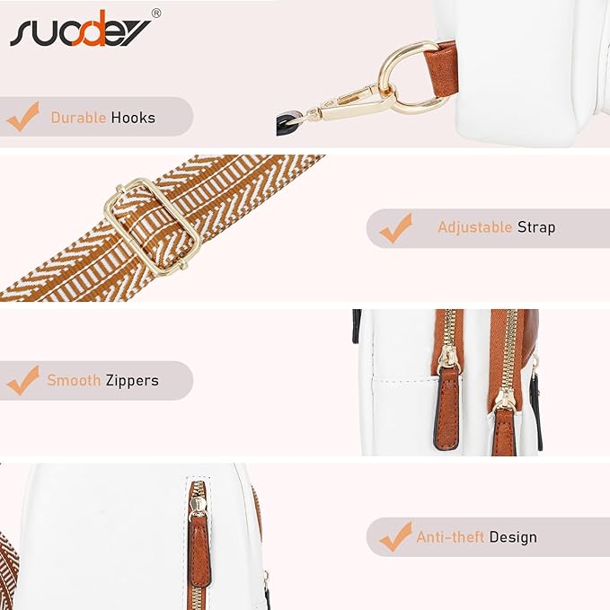 SUOSDEY Sling Bags for Women - Crossbody Leather Sling Backpack Chest Shoulder Bags for Casual Traveling Hiking Cycling