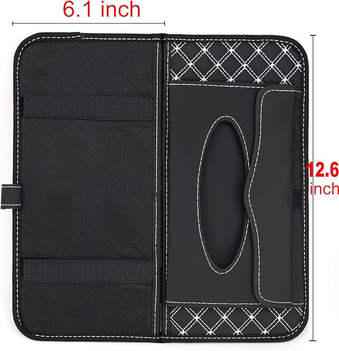 Car CD Holder Storage Case, Car Truck SUV Visor Organizer with Free Napkins, Personal Belonging and Registration, Document, Ticket Storage Pouch and 14 Pocket CD
