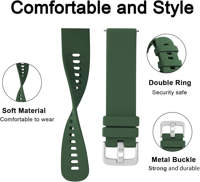 GEAK Compatible with Garmin Venu Sq Watch Band/Vivoactive 5 Watch Bands/Vivoactive 3 Watch Bands Women Men, Sport 20mm Quick Release Watch Band for Forerunner 245/645/Garmin Venu Sq Band/Venu Green