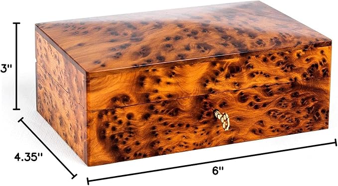 Hand Carved Wooden Multipurpose Keepsake Jewelry Decorative Art Box Storage Organizer Medium with Lock