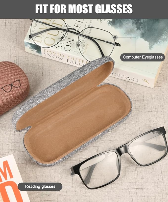RayLove 3-Pack Hard Shell Eyeglasses Case Large Reading Glasses Hard Case