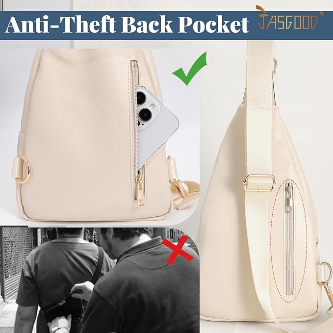 Sling Bag for Women Crossbody Leather Fanny Packs Chest Bag Fashion Sling Backpack Travel JASGOOD