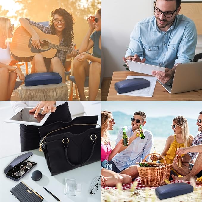 SMARTTOP Hard Shell Eyeglass Case- Glass Case With Cleaning Cloth, Glasses Case hard shell for men women