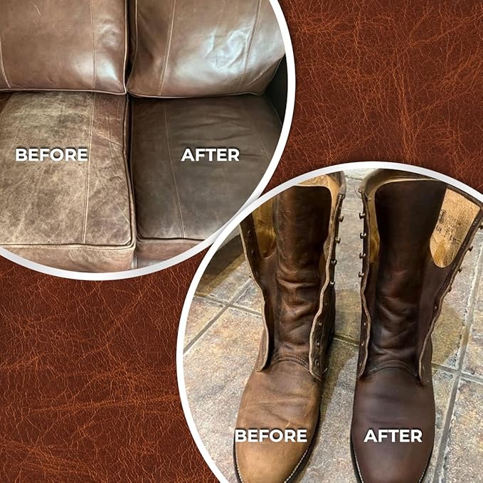 Leather Better Natural Leather Furniture Conditioner - for Boots, Shoes, Purses, Car Seats, Jackets, and Couches/Restore Moisture and Prevent Cracking / 10.04 oz