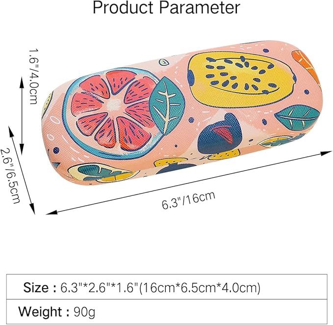 PERFECTSIGHT Hard Shell Eyeglasses Case, PU Leather Protective Glasses Case, Cute Eyeglass Case for Women Men Girls