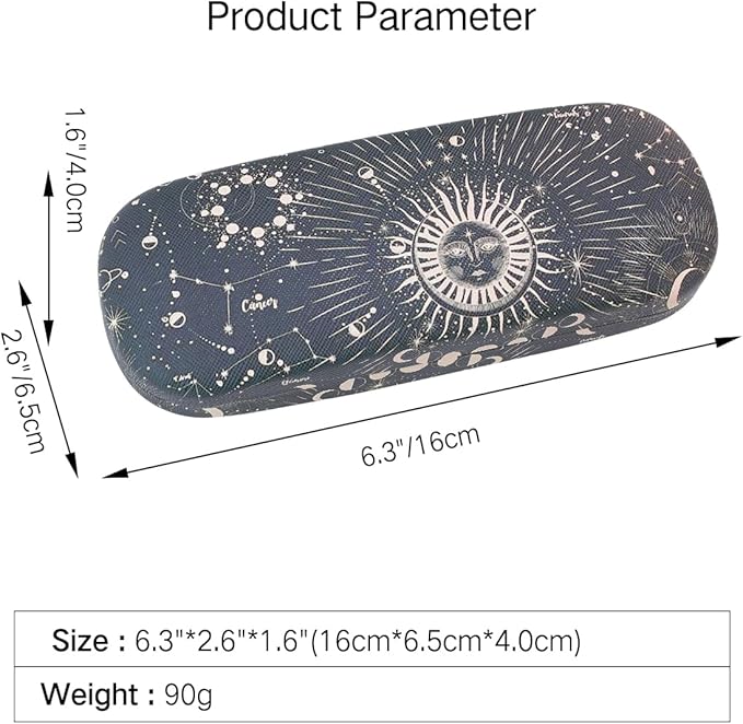 PERFECTSIGHT Hard Shell Eyeglasses Case, PU Leather Protective Glasses Case, Cute Eyeglass Case for Women Men Girls