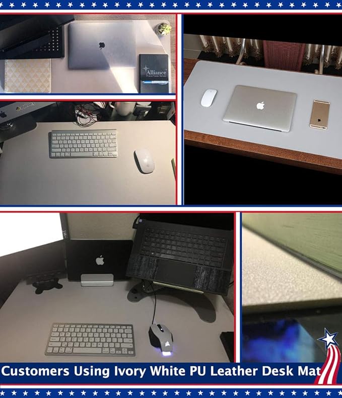 Desk Protector Blotter Pad on Top of Desks PU Leather Office Desk Writing Mat Computer Laptop Gaming Under Keyboard Mouse Pad Desk Decor Accessories Organizer for Women Men Kids Black 16 X 32 Inches